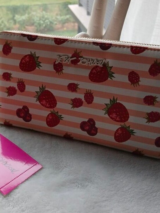 Betsey Johnson Handbags - Betsey Johnson NWT Pink Strawberry Zip-Around Wallet MSRP$58